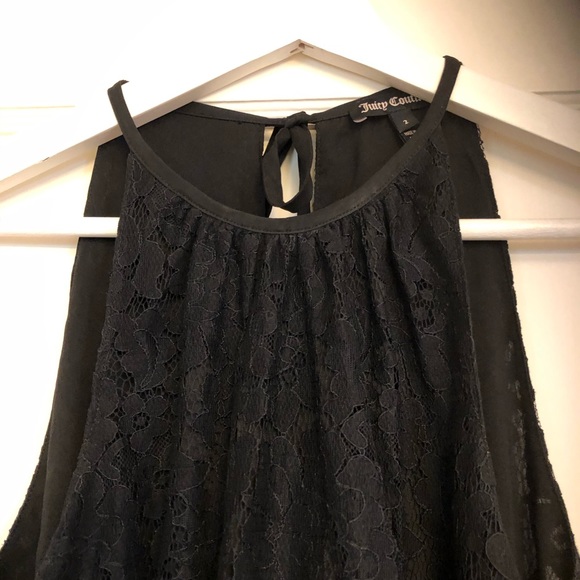 Juicy Couture Scallop Lace Dress Black (2) - Picture 6 of 9